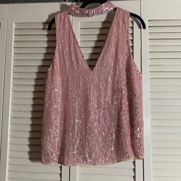 ASOS Tops Pink Sequined Top Poshmark